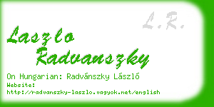 laszlo radvanszky business card
