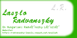 laszlo radvanszky business card